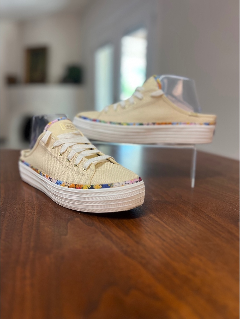 Keds x Rifle Paper Co Triple Kick Mule Size 8.5 Off White